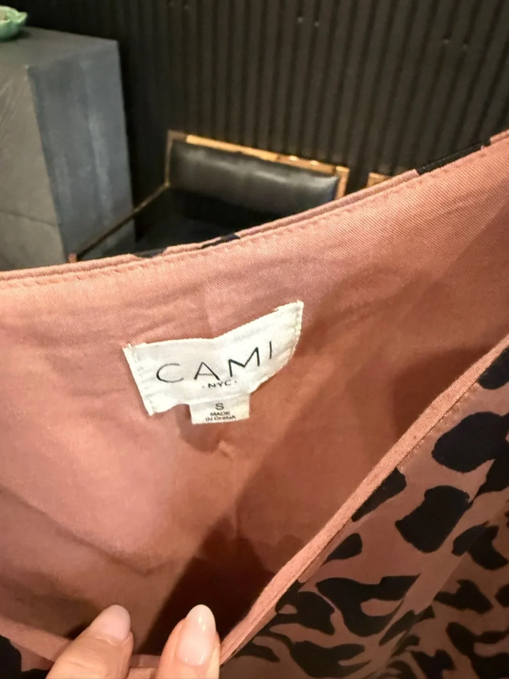 Cami NYC Mauve Leopard Print Satin Cami - Picture 4 of 7